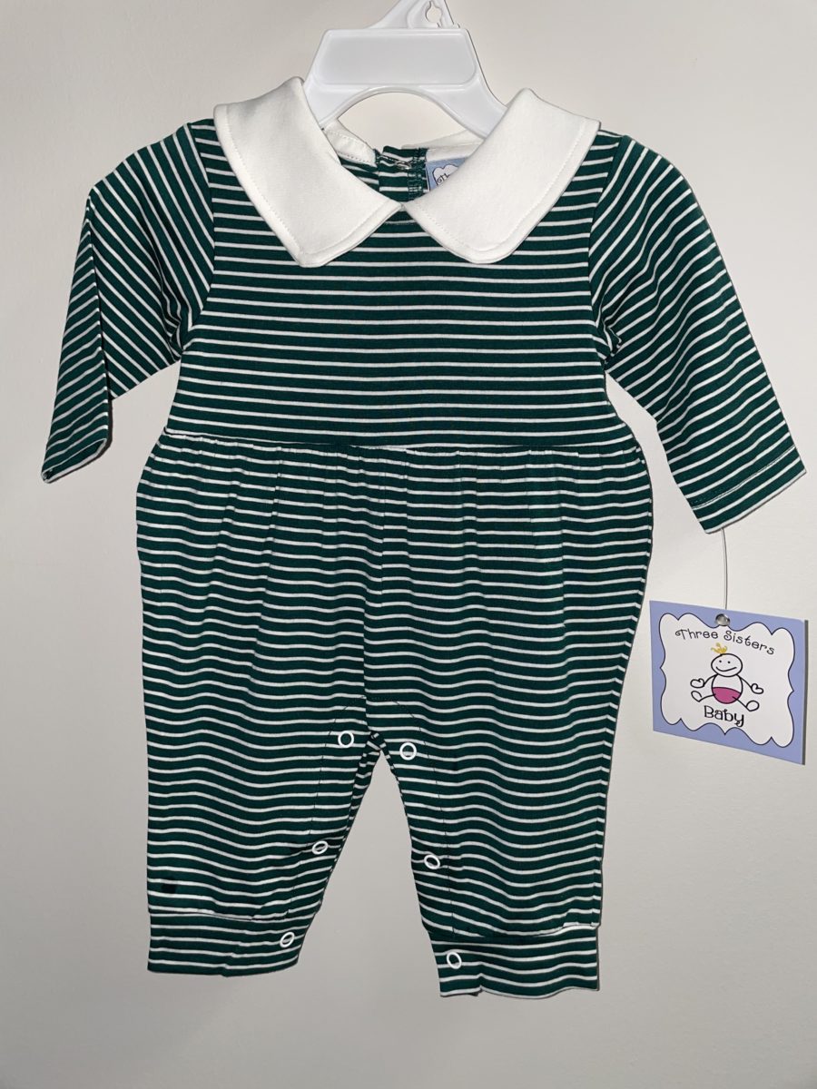 Green Striped Carter Romper