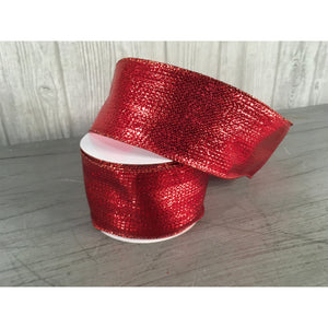 1 Roll 10 yd 2.5" Red Lame Ribbon
