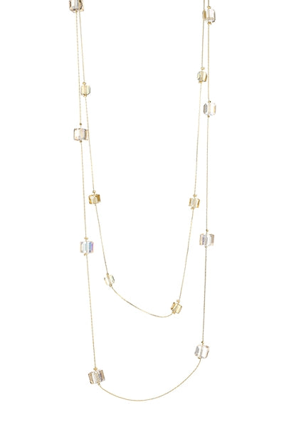 Pink & Champagne Bead Necklace