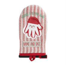 Load image into Gallery viewer, Santa Hand Print Oven Mitt