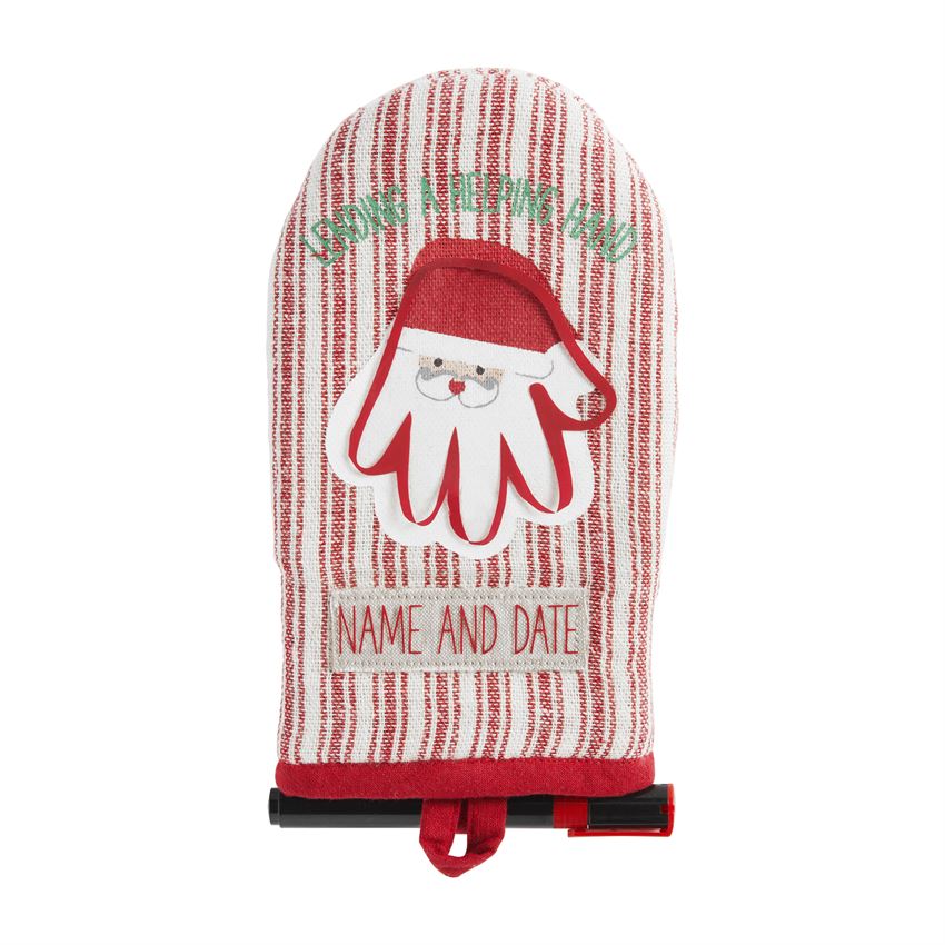 Santa Hand Print Oven Mitt
