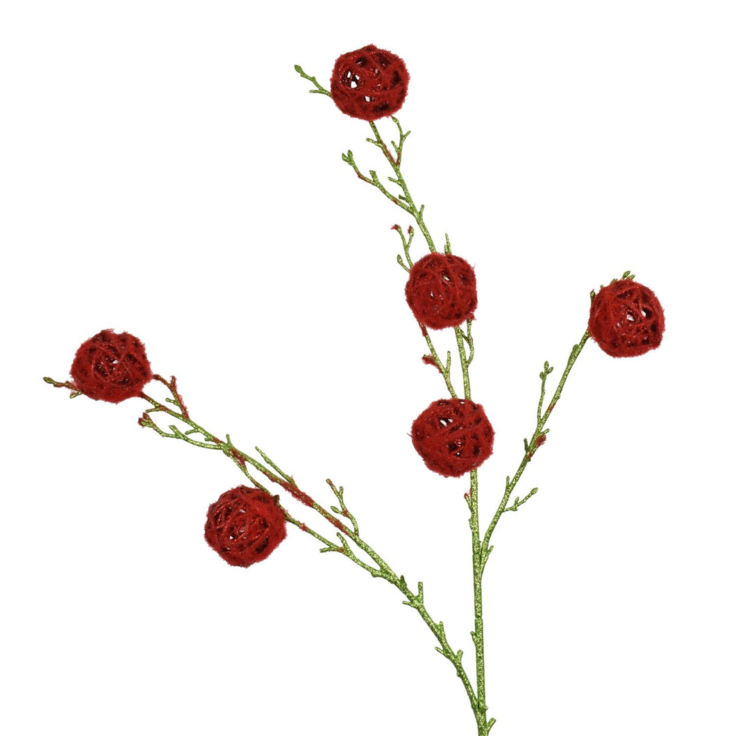 Rattan Ball Pick Red