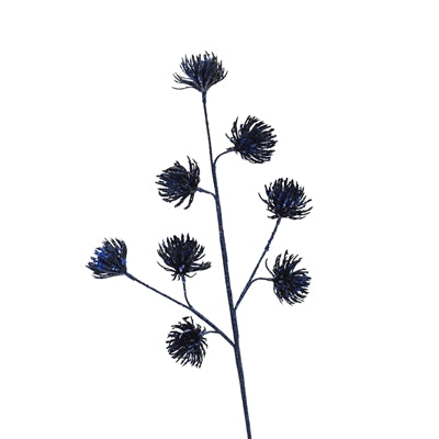 Glittered Protea Spray, Midnight Blue