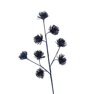 Glittered Protea Spray, Midnight Blue