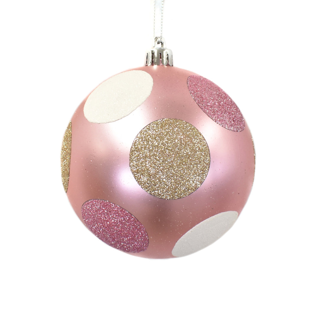 Pink Glitter Polka Dot Ornament