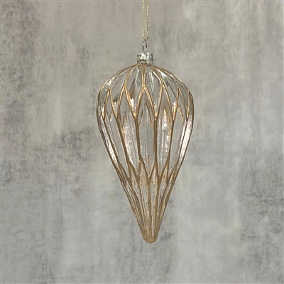 Geometric Marquise Finial Ornament, Gold