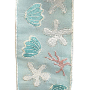 Embroidered Ocean Scene Ribbon, 4"x10yd