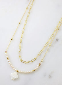 Gold Pearl Necklace