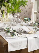 Load image into Gallery viewer, Silver Boarder Table Runner, White