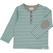 Load image into Gallery viewer, Teal Striped Mascot Henley