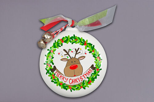 Merry Christmas Reindeer Ornament