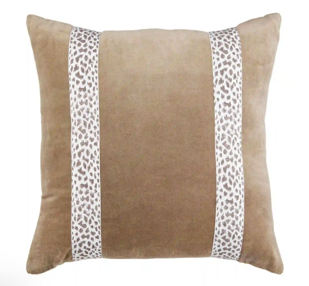 Leopard Trim Pillow Square