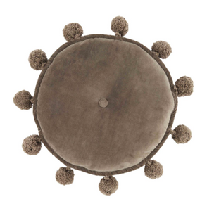 Round Velvet Pom Pillows