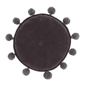 Round Velvet Pom Pillows
