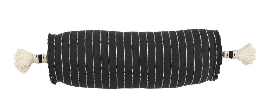 Black Stripe Bolster Pillow