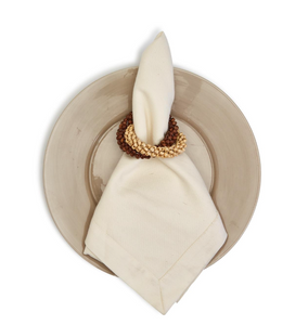 Dual Bead Napkin Ring Set