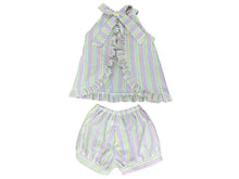 Load image into Gallery viewer, Tally Tie Pastel Stripe Bloomer/Short Set