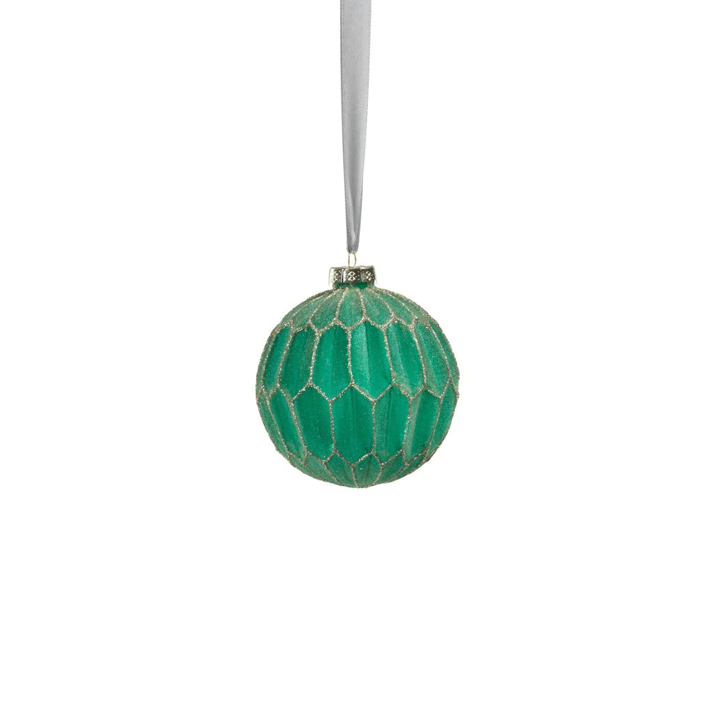 Green Honeycomb Ball Ornament