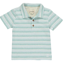 Load image into Gallery viewer, Polo Aqua Stripe
