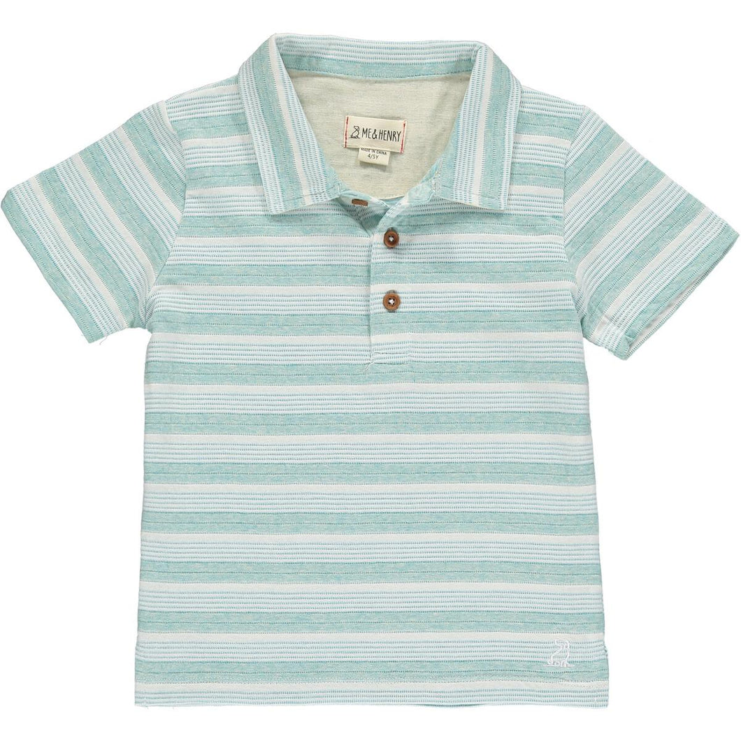 Polo Aqua Stripe