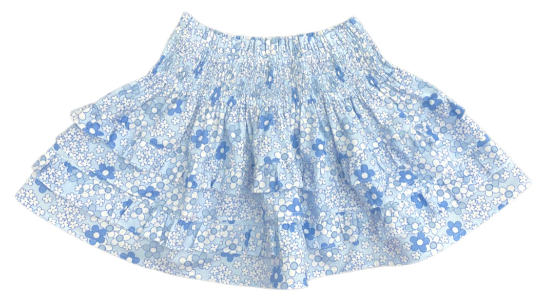 Ruffle Skirt in Blue Floral