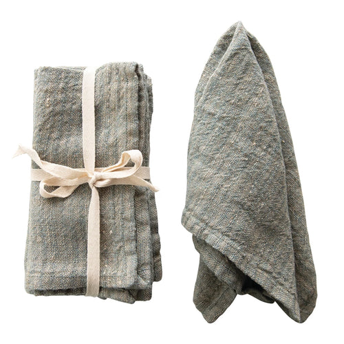 Blue Linen Napkin Set