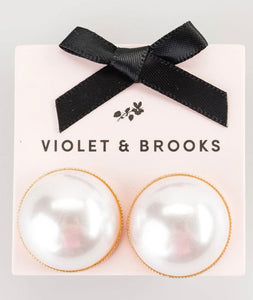 Pearl Button Post Earring