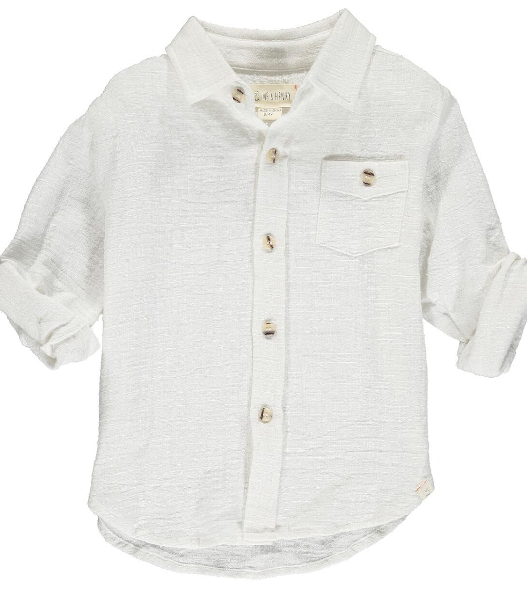 Button Up Linen Shirt White