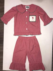 Smocked Santa 2Pc PJ Set Girls