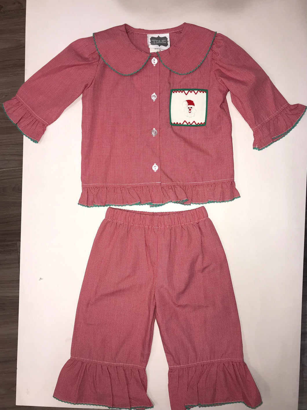 Smocked Santa 2Pc PJ Set Girls