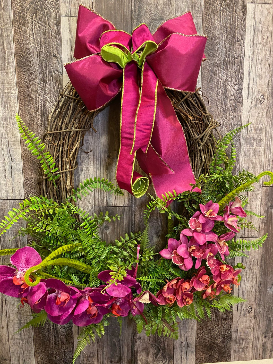 Magenta Orchids Wreath