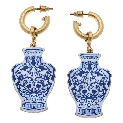 Enamel Earrings Temple Jar