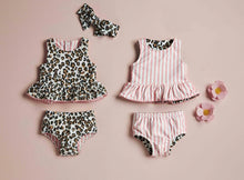 Load image into Gallery viewer, Reversible Leopard Swimsuit Set
