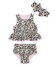 Load image into Gallery viewer, Reversible Leopard Swimsuit Set