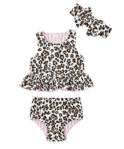 Reversible Leopard Swimsuit Set