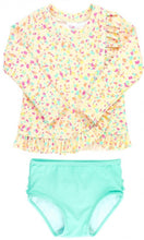 Load image into Gallery viewer, Confetti Beach Ruffle Long Sleeve Rash Guard Bikini