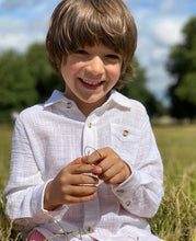 Load image into Gallery viewer, Button Up Linen Shirt White
