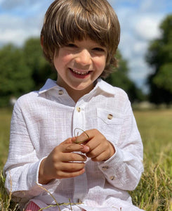 Button Up Linen Shirt White