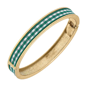 Gingham Bangle Green