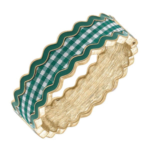 Gingham Statement Bangle Green