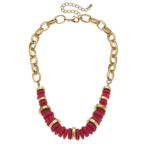 Fuchsia Chain Link Necklace