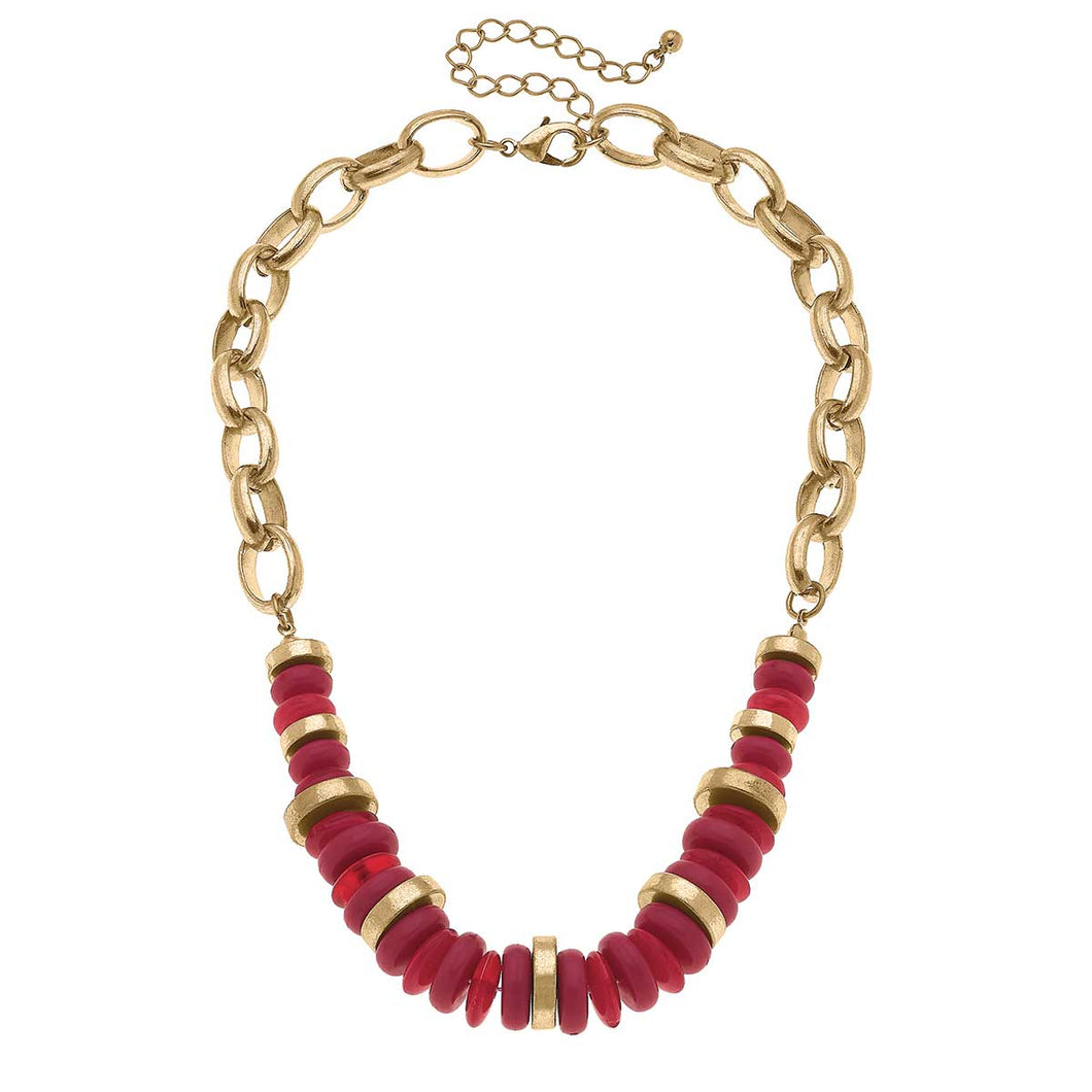 Fuchsia Chain Link Necklace