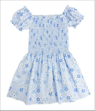Load image into Gallery viewer, Smocked Dress in Blue Floral