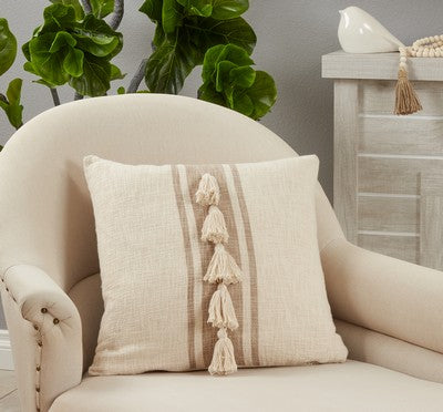 Stripe Tassel Pillow