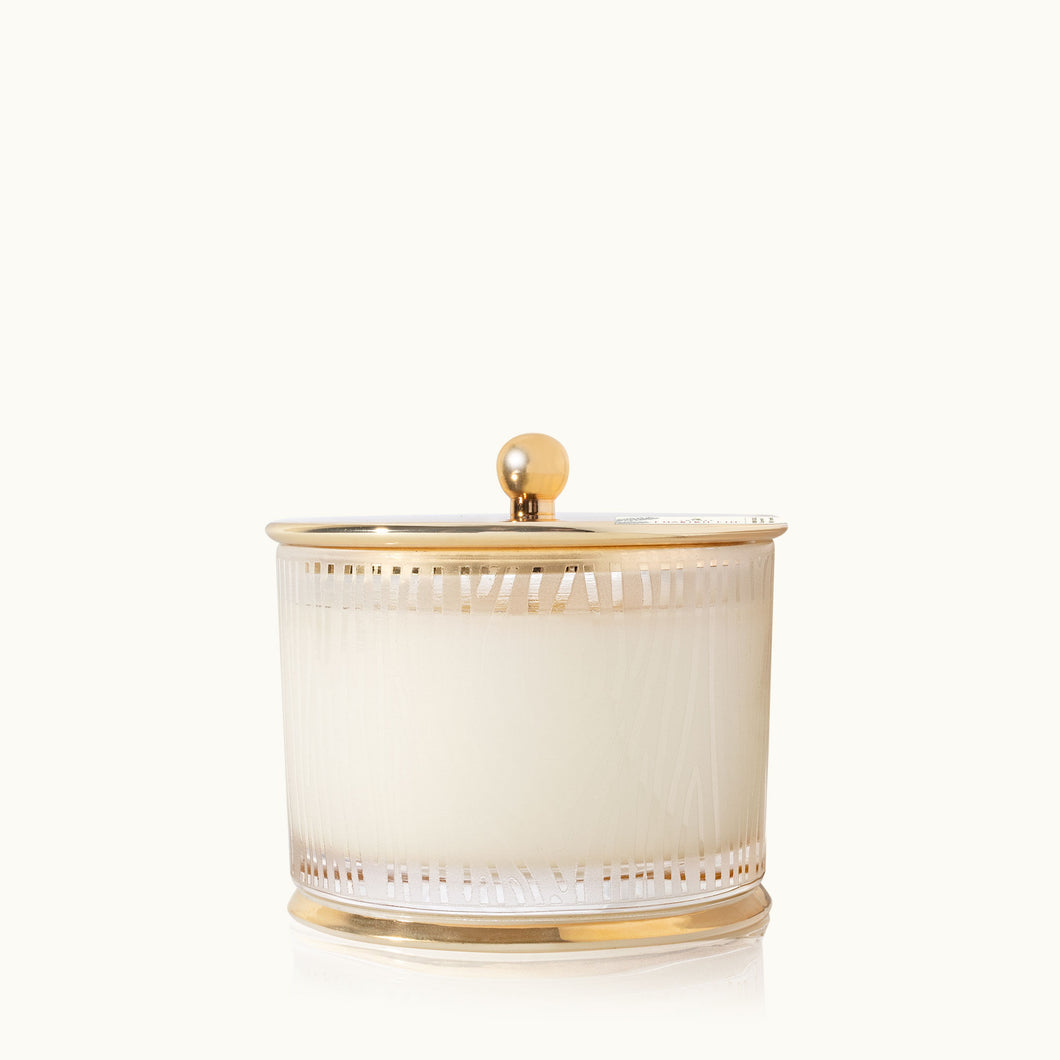 Frasier Fir Gilded Frosted Wood Grain Candle, Medium