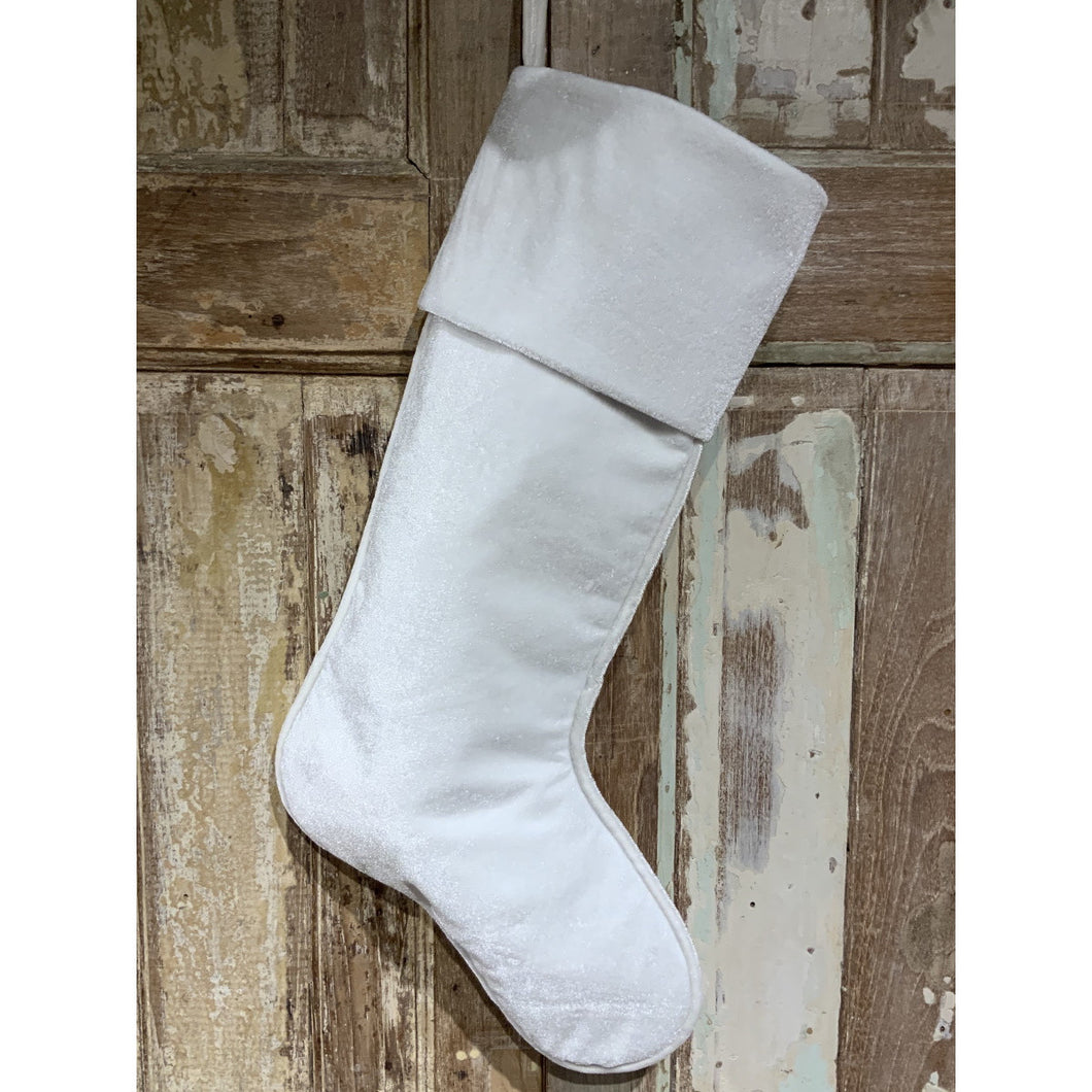 Ivory Velvet Stocking