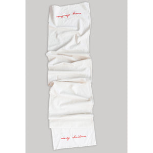 Cream Merry Christmas Table Runner