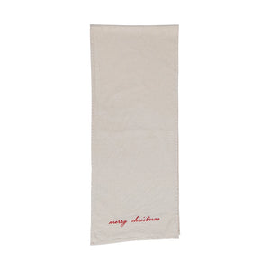 Cream Merry Christmas Table Runner